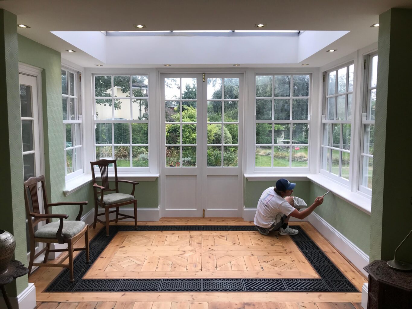 Extension being decorated in Lymington